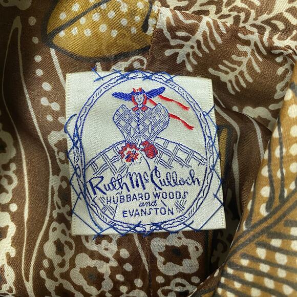 Vintage Ruth McCulloch Womens Size 14 Brown Printed 4 Piece Skirt Set - Picture 15 of 16